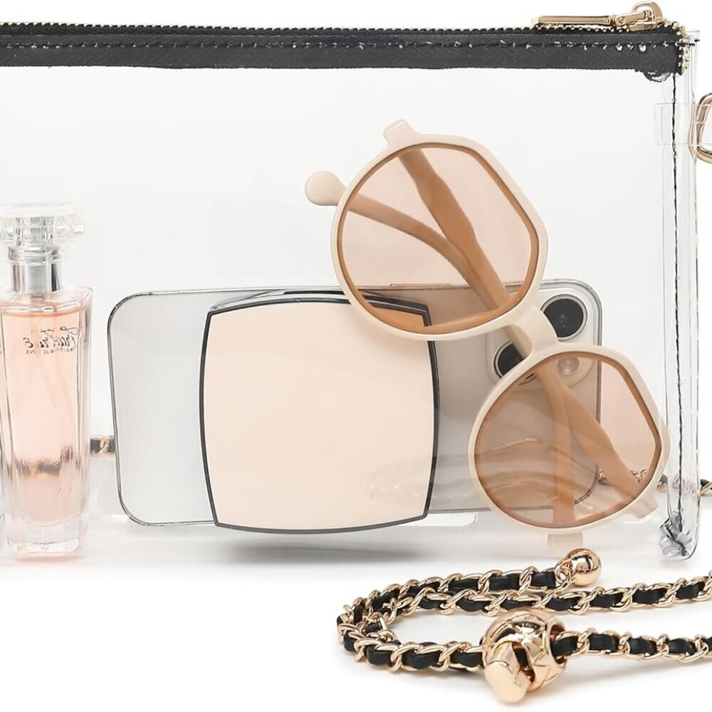 Women's Clear Pvc Crossbody Bag Small Stadium Approved Waterproof Purse